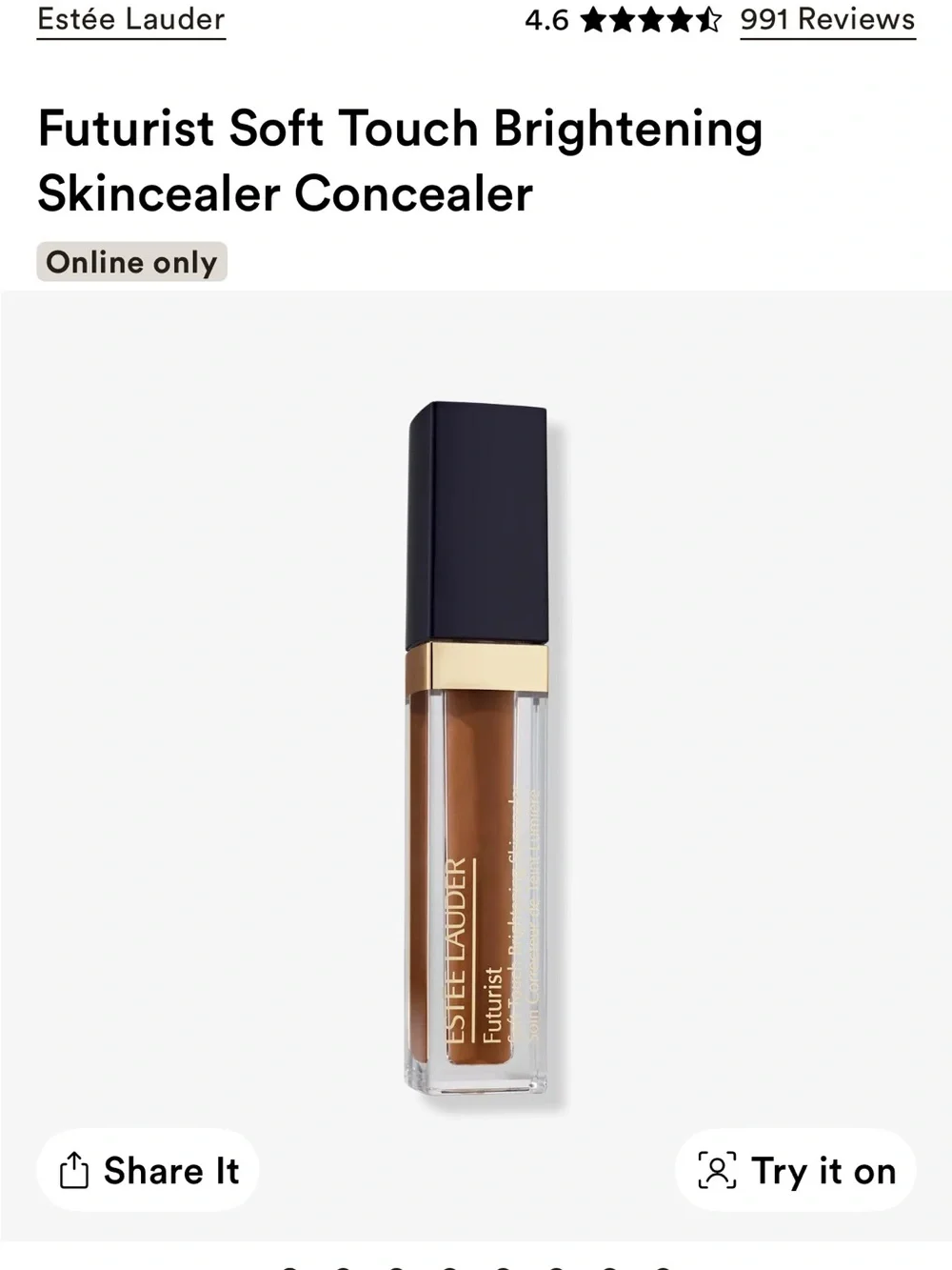 Estee Lauder Futurist Soft Touch Brightening Skincealer Concealer — Brown
